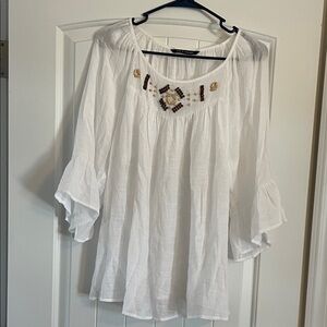 Zac & Rachel White Blouse with Embroidery